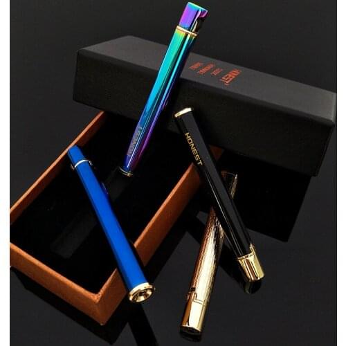 HONEST Creative Handy Cigarette Shape Flint Wheel Butane Refillable Pipe Lighter without gas fuel