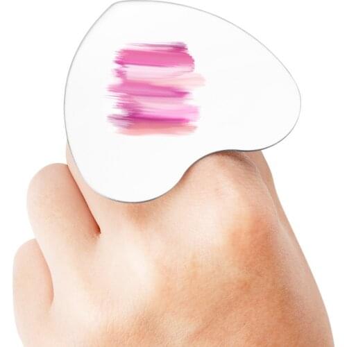 1pcs Heart Palette Finger Ring Color Palette Stainless Steel Plate Make Up Cream Foundation Mixing Palette Cosmetic Tool FY163