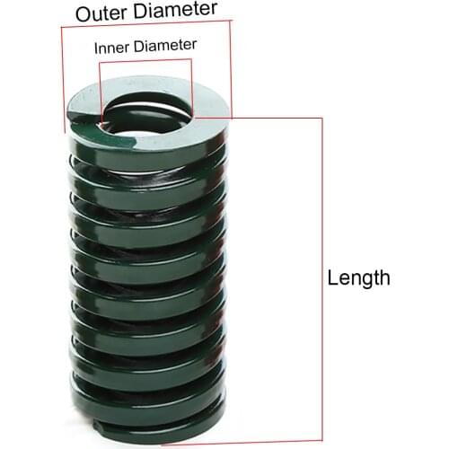 1Pcs Green Die-Spring Compression Stamping Mold Heavy Load Spring Outer Diameter 16mm x Inner Diameter 8mm x Length 25-100mm