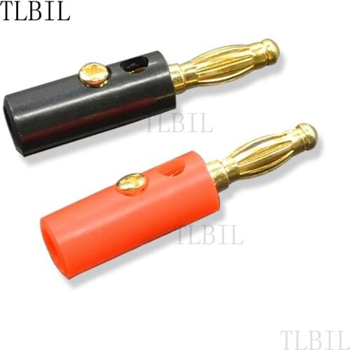10PCS 4mm Audio Speaker Screw Banana Gold Plate Plugs Connectors