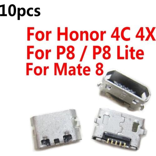 10pcs New Micro USB Plug Charging Port Connector Socket For Huawei Honor 4X 4C For P8 Lite Mate 8