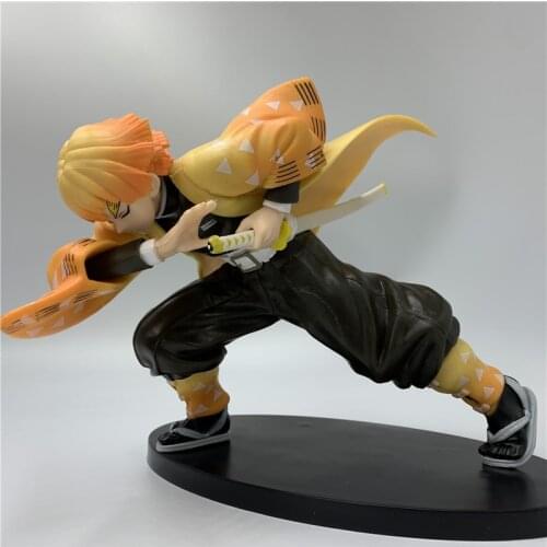 15cm Demon Slayer Kimetsu no Yaiba Figure Agatsuma Zenitsu Thunder Breath Fighting Ver. Tanjirou Nezuko Action Figure Model Gift
