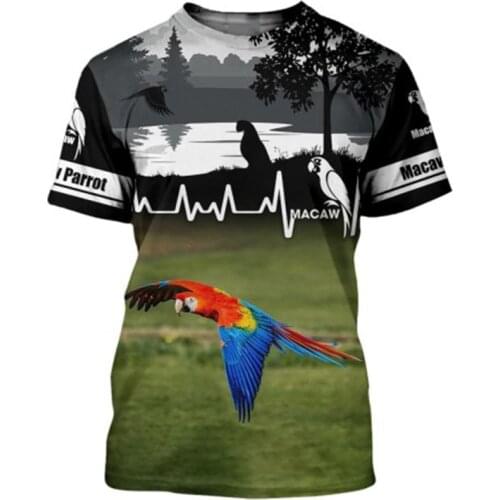 2020 New Fashion Men hoodies 3D Print t shirt New Fashion Animal MACAW parrot bird t shirt tees shorts sleeve Apparel Unisex-3