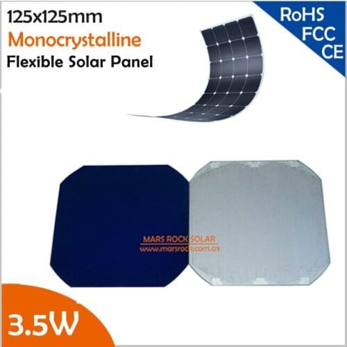 30pcs/lot 3.5W 5"x5" 24% Highest efficiency Mono Solar Cell without Busbar for semi flexible solar panel