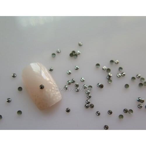 NS-12 30pcs Nail Decoration High Quality 2mm Black Round Metal Stud Nail Art Decoration