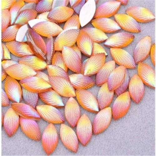 50pcs 7x15mm Shell Texture Resin Shiny Diamond DIY Hair Accessories Wedding Birthday Party Doceration Home Party Supplies DGU25