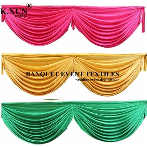 Cheap Price Ice Silk Wedding Backdrop Curtain Top Swag Drape Stage Background For Event Party Christmas