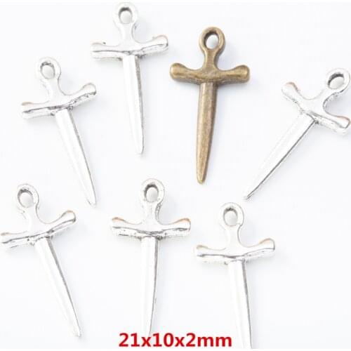 90pcs/lot vintage metal Zinc alloy charms sword pendant for diy jewelry findings 8092