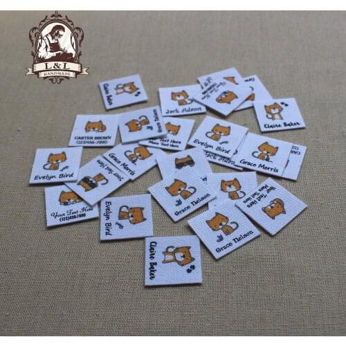 96 Custom Name Tags, children personalized name tags, Organic Cotton Labels,iron on, Custom Clothing Labels(TB138)