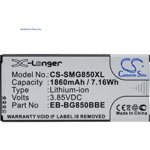 Cameron Sino 1860mAh Battery EB-BG850BBC,EB-BG850BBE for Samsung Galaxy Alpha,G850,G8508,G8508S,G8509v,G850A,G850F,G850T,S801
