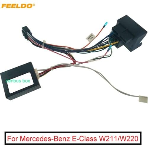 Car Audio 16PIN DVD Player Power Calbe Adapter With Canbus Box For Mercedes-Benz E-Class W211/W220 Stereo Plug Wiring Harness