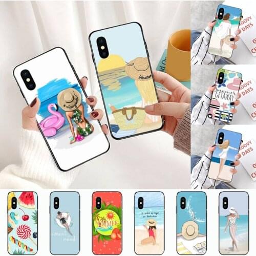 Summer holiday travel gir Phone Case for iPhone 11 12 pro MINI XS MAX 8 7 6 6S Plus X 5S SE 2020 XR