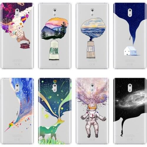 TPU Phone Case For Nokia 1 2 3 5 6 8 Soft Silicone Art Star Space Deer Astronaut Ocean Aesthetic Back Cover For Nokia 7 Plus X6