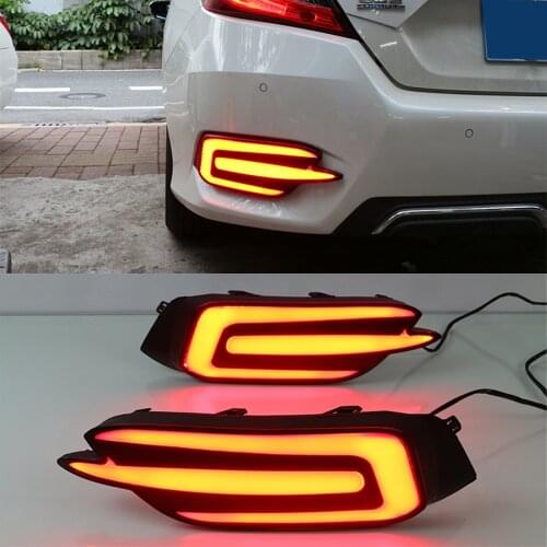 CSCSNL 1 Pair Reflector Car LED Tail Light Rear Fog Lamp Bumper Light Auto Bulb Brake Light For Honda Civic 2016 2017 2018