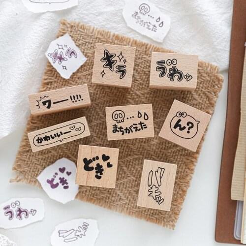 Dimi 1Pcs Little Mood Series Wooden Stamp Creative DIY Rubber Stamps Decorative Scrapbooking Album Kawaii School Stationery