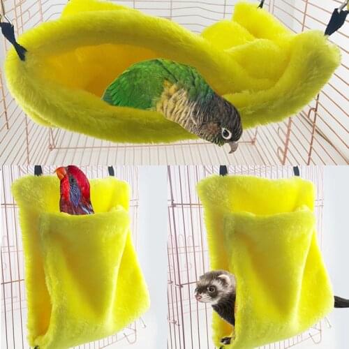 Pet Parrot Hammock House Parrot Hamster Hanging Cozy Bed Birds Rat Hamster Ferret Cuddle Cup Snuggle Pouch Sleeping Bag