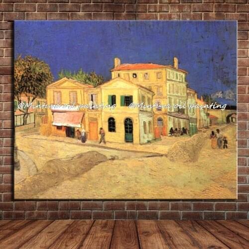 The Yellow House Of Vincent Van Gogh 100% Handmade Reproduction Oil Painting On Canvas Wall Art For Living Room Hotel Decoration