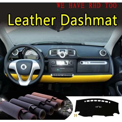 For Smart Fortwo Forfour 2007 2008 2009 2010 2011 2012 2013 2014 Leather Dashmat Dashboard Cover Prevent Sunlight Pad Dash Mat