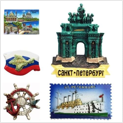 Asia Russia 3D Fridge Magnet Tourist Souvenirs Refrigerator Magnetic Decoration Articles Collection Handicraft Gift