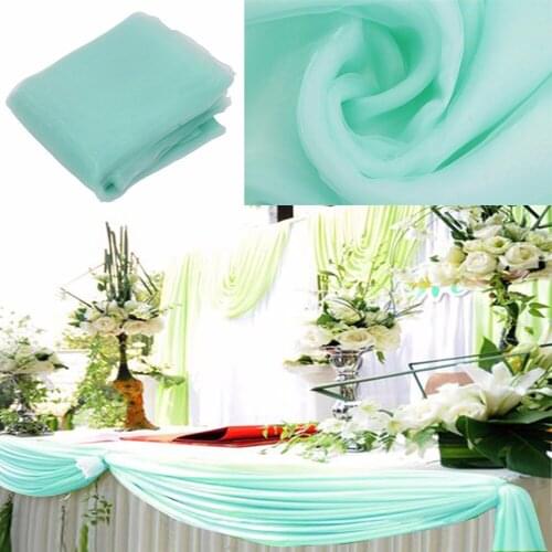Mint Green Sheer Swag DIY 5M*1.35M Sheer Organza Swag DIY Fabric Wedding and Christmas Decoration High Quality