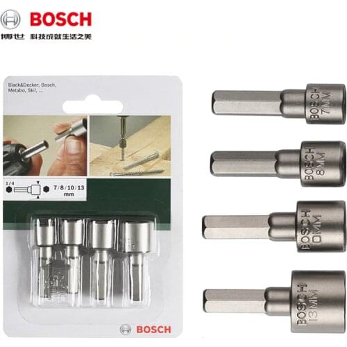 Bosch Hexagonal Shank Socket Set 4 Simple Pack (7/8/10/13mm)