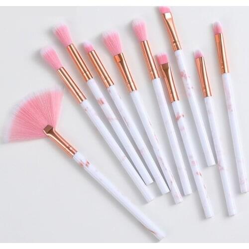 10 Marbling Eye Makeup Brush Set with Fan Shape Beauty Makeup Tool Brush Eye Eye Shadow Brush