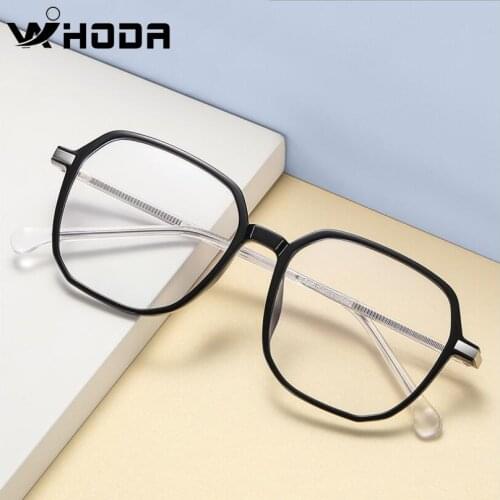 WIHODA New TR90 Anti-Blu-ray Glasses Big Frame Men and Women Myopia Frames Computer Eye Protection Flat Glasses A3063