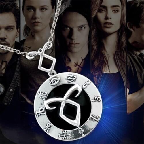 The Mortal Instruments City Of Bones Necklace Vintage Angelic Power Runes Shadowhunters Pendant Amulet Jewelry Women Wholesale