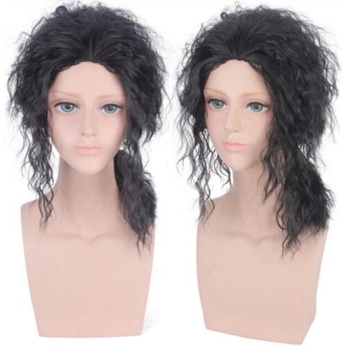 50CM anime Michael Jackson Black Curly Wig Cosplay Costume Heat Resistant Synthetic Hair Men Women Cosplay Wigs