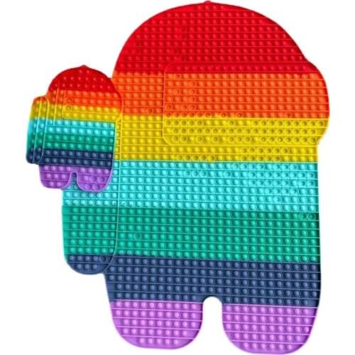 Large Size 85cm Rainbow Board Toy Fun Push Bubble Fingertip Toy Sensory Parent Child Interactive Board Game