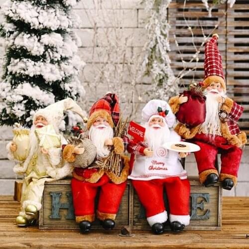 2021 New Christmas Decoration Santa Claus Doll Gift Christmas Tree Decor Creative Plush Santa Claus Toy Ornaments