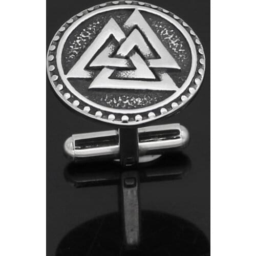 SNordic Viking Valknut Amulet Stainless steel Cufflinks for man and women -With Valknut Rune Gift Bag