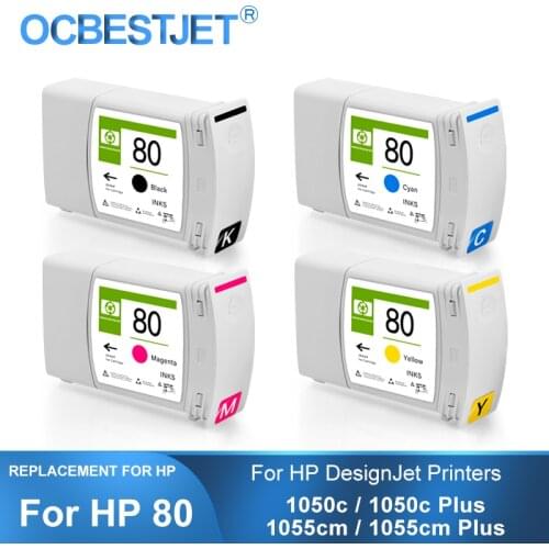 [Third Party Brand] For HP 80 Replacement Ink Cartridge For HP Designjet 1050c 1050c Plus 1055cm Plus 350ML (4 Colors Available)
