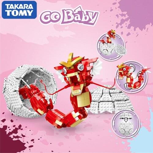 TOMY Pokemon Pikachu Charizard Eevee Gyarados Cartoon Pocket Monster Model Building Blocks Bricks Sets Gift Toys for Children