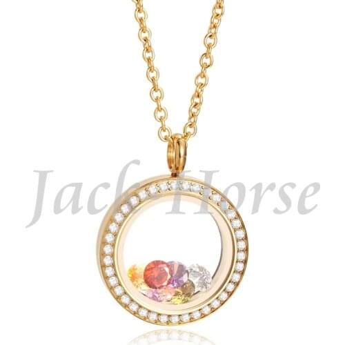 Waterproof stainless steel 25mm gold color Twist Locket living Floating Lockets