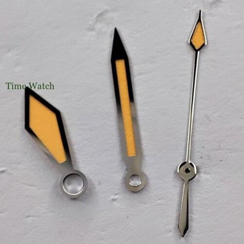 New Arrival Orange/Black Watch Hands Spare Parts Fit For NH35 NH36 7s35 4r35 7009 Automatic Movement Green Lume Replacements