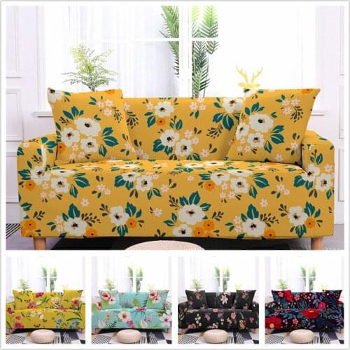 1/2/3/4Seat Elastic All-Inclusive Protector Seat Cover Floral Sofa Cover L Type Sofa Cushion Cover Stretch Sectional Couch Cover