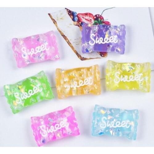 10Pcs Kawaii Sweet Candy Nail Art Charms 20mm 7 colors Kawaii Decora Nail Art Accessorie Kawaii Sweet Treat Charms, 1 bag 10pcs