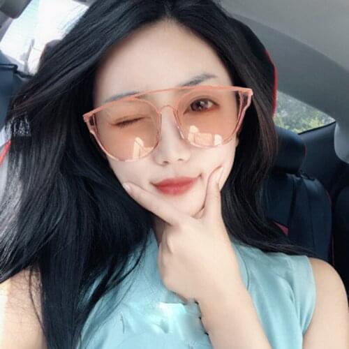 2020 Classic Oval Pink Women Cateye Sunglasses Female Vintage Luxury Plastic Brand Designer Cat Eye Sun Glasses UV400 Fashion