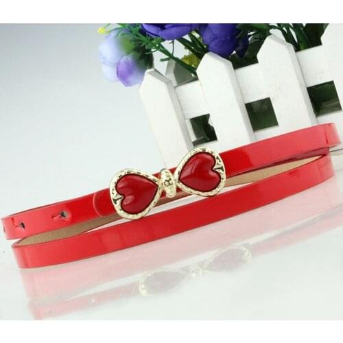 3 Pieces/Lot Cute Bow-Knot Buckle Slender Belt Pure Color Adjustable Women Dressing Accessories