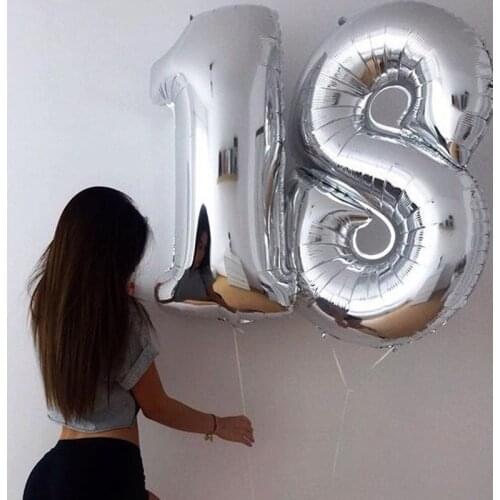 40 Inch 1PC Number Balloons Foil Balloons Silver Baby Shower Decorations Wedding Anniversary Birthday Party Decorations