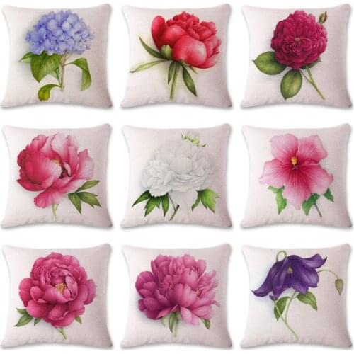 45cm*45cm fresh Hydrangea design linen/cotton throw pillow covers couch cushion cover home decor pillow