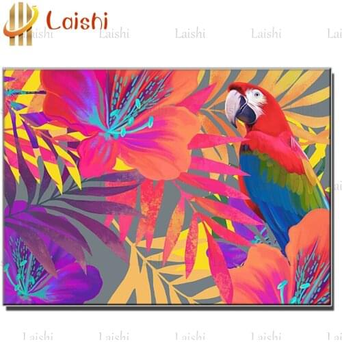 5d photo Round Diamond Painting Parrot and leaves cross stitch Full Drill Square Mosaic Home Decor Handmade Embroidery Gift