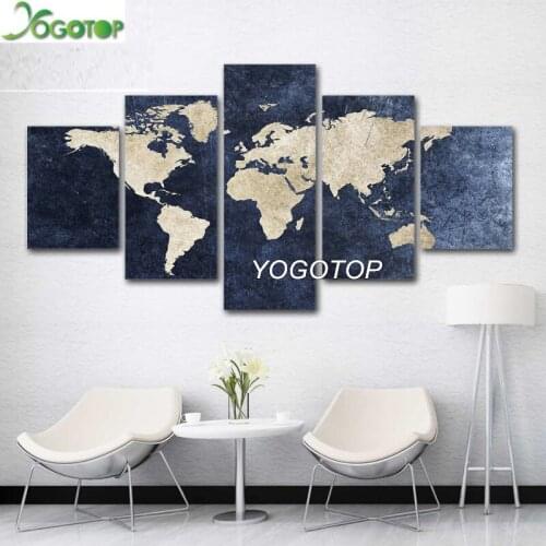 Diy Diamond Painting Abstract World Map 5D Square/Round Drill Mosaic Diamant Embroidery Home decor 5 Pieces puzzle Art ML1342
