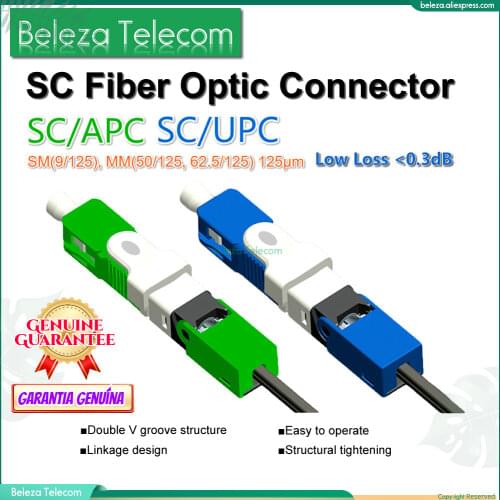 100Pcs SC Fiber Optic Connector Adapter OM3 SC / UPC SM Flange Singlemode Simplex SC-SC APC Coupler Wholesale