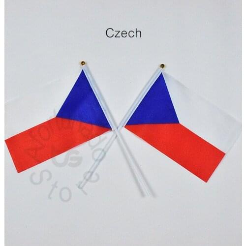 Czech Republic 14*21cm flag Banner hand waving National flag Home Decoration flag banner