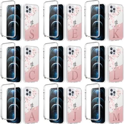 Name Sakura Cases On For Samsung Galaxy A22 A02s A11 A30 A41 A42 A51 A7 A8 A6 A5 Plus 2018 2017 Front + Double-sided Initial TPU