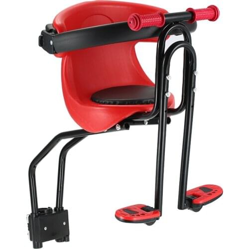 Cycling Parts Bicycle Baby Seat Kids Child Safety Front Seat Saddle Cushion with Back Rest Foot Pedals