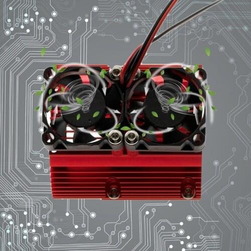 Double Fan Motor Radiator Cooling Fans for SUMMIT E-REVO 1/10 RC Model Car BX0D