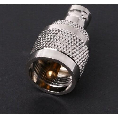 BNC-K Female Jack To UHF-J PL-259 Male Plug Straight RF Coax Adapter Connector